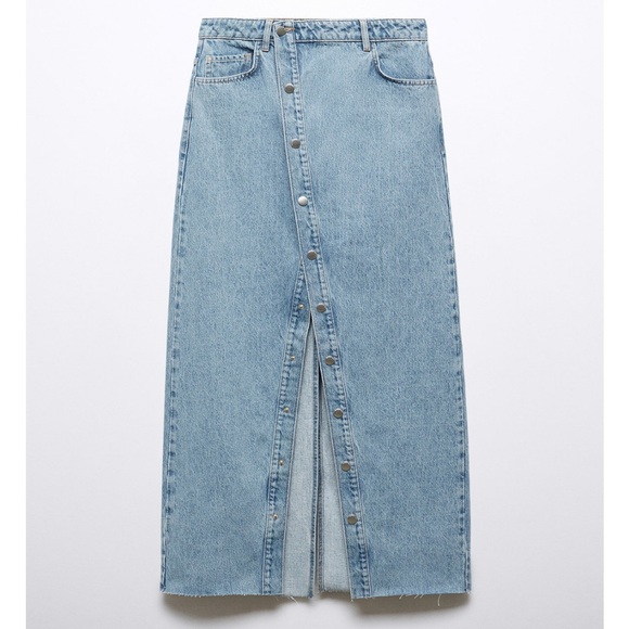 NWT MANGO Buttoned Denim Midi/Maxi Skirt Size S - Picture 4 of 4